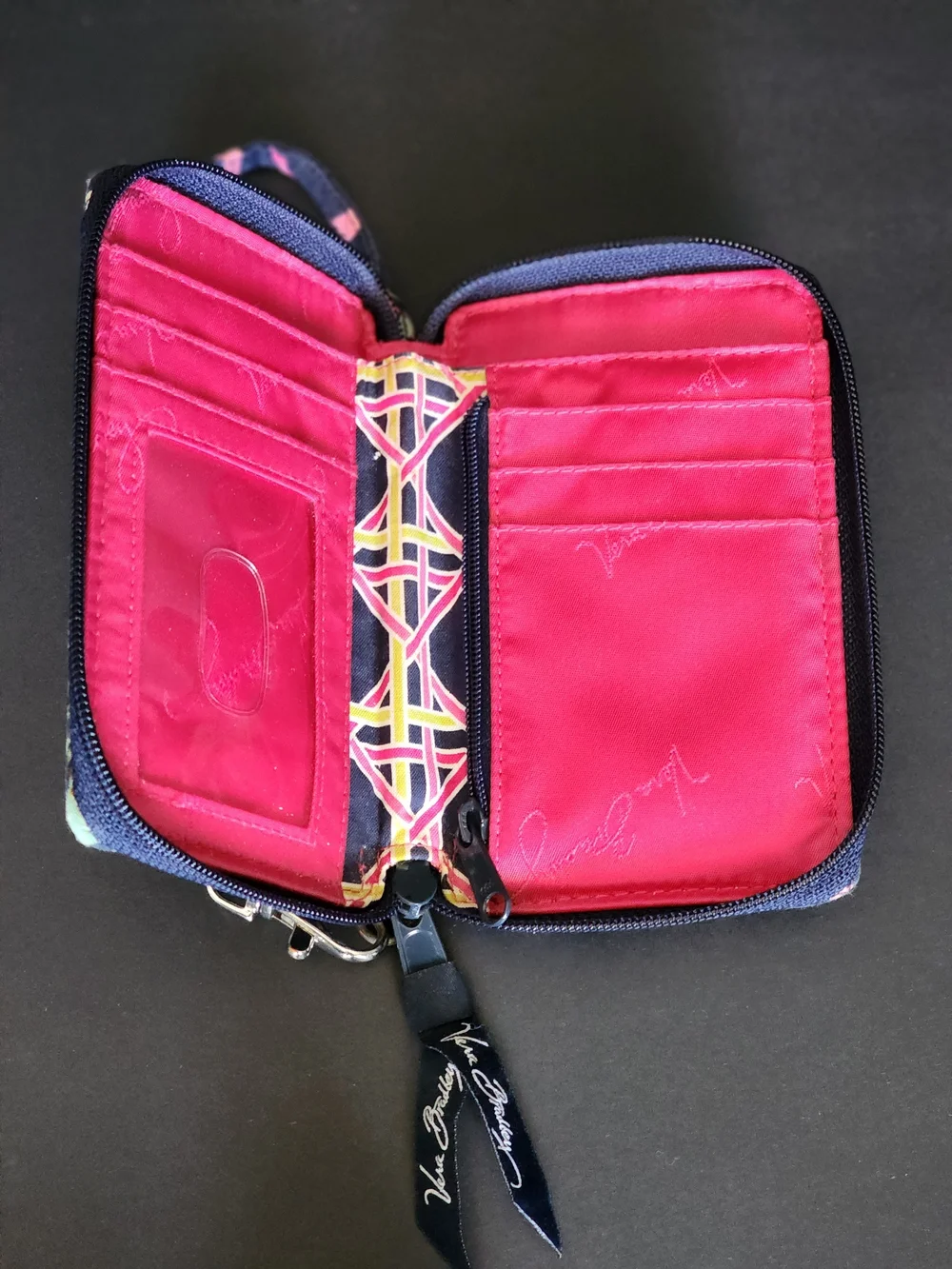 Vera Bradley Navy Quilted Floral Wristlet Wallet with Multicolor Blooms - Picture 3 of 5
